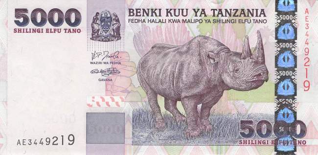 5000 Schillings Tansania P.38 2003